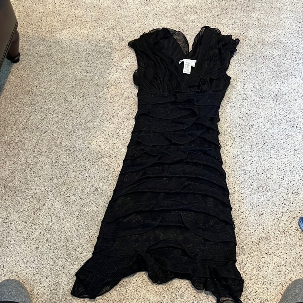 Max Studio Dress , black ruffled. Size Medium. Worn once.